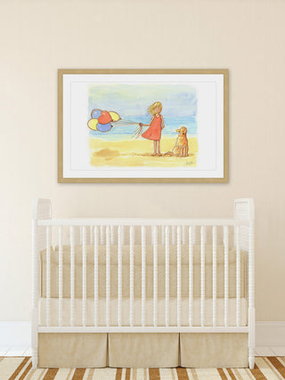 "Windy Beach" Framed Painting Print