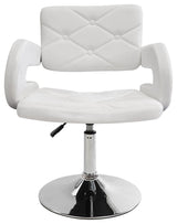 Vera Diamond Tufted Vanity Chair, White Velvet