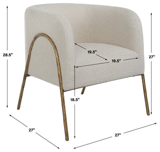 Jacobsen Off White Shearling Accent Chair
