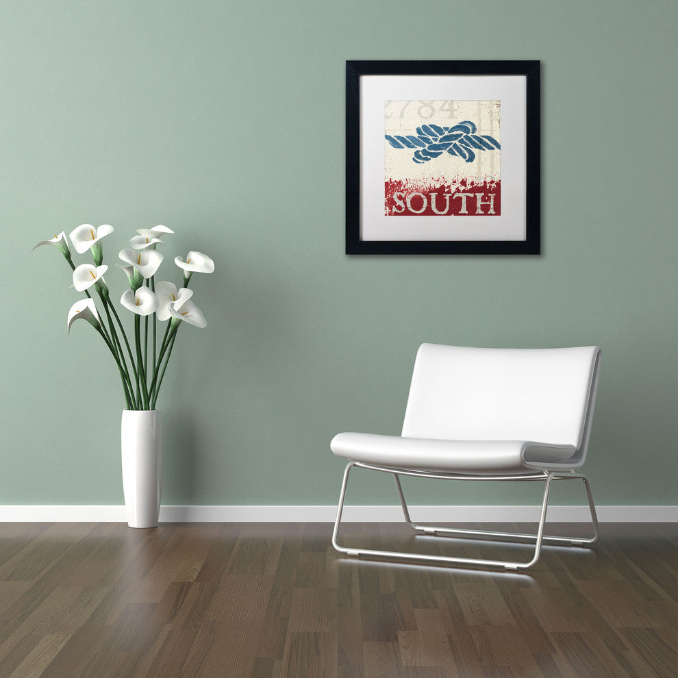 'Nautical II Red' Matted Framed Canvas Art by Wellington Studio