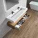Alysa 60'' Floating Vanity, Acrylic Sink, Double Faucet Hole, White Oak