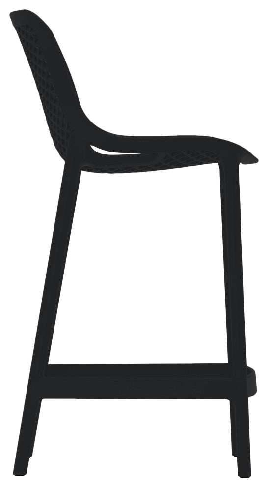 Mykonos Outdoor Patio Stool (Set of 4), Black