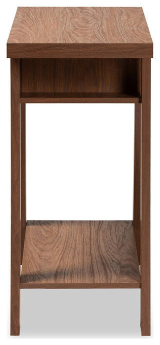 Modern Contemporary Walnut Brown Finished Wood 1-Drawer Console Table