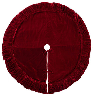 Vickerman 84" Plush Red Velvet Treeskirt - QTX17753