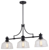 Beloit Three Light Linear Chandelier in Matte Black