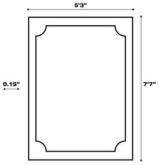 Miles Modern Minimalist Radius Corner Solid Indoor/Outdoor Shaped Area Rug