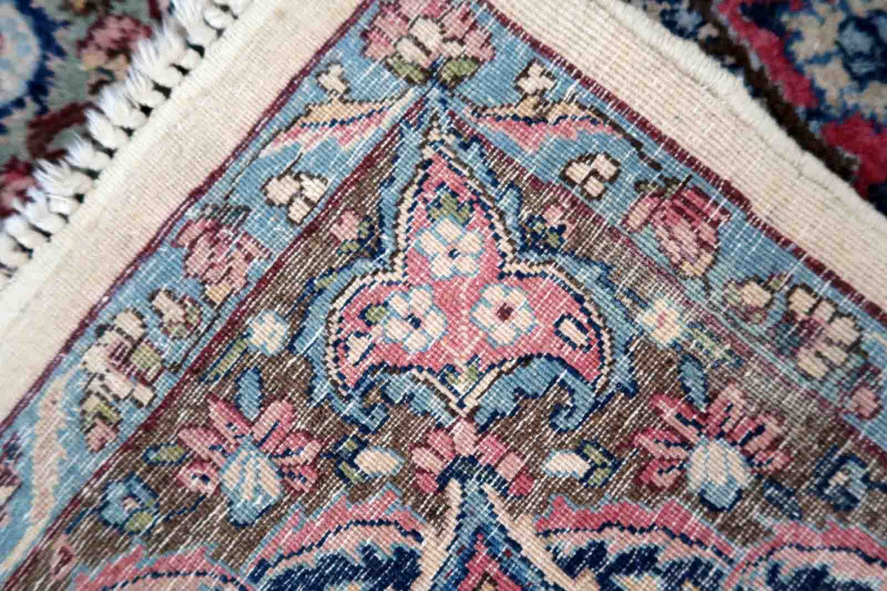 Handmade Antique Persian Kerman Rug 7.8'x10.4', 240cmx317cm 1930s