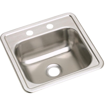 Elkay DW1011515 Dayton 15" Single Basin Drop In Stainless Steel - 2 Faucet