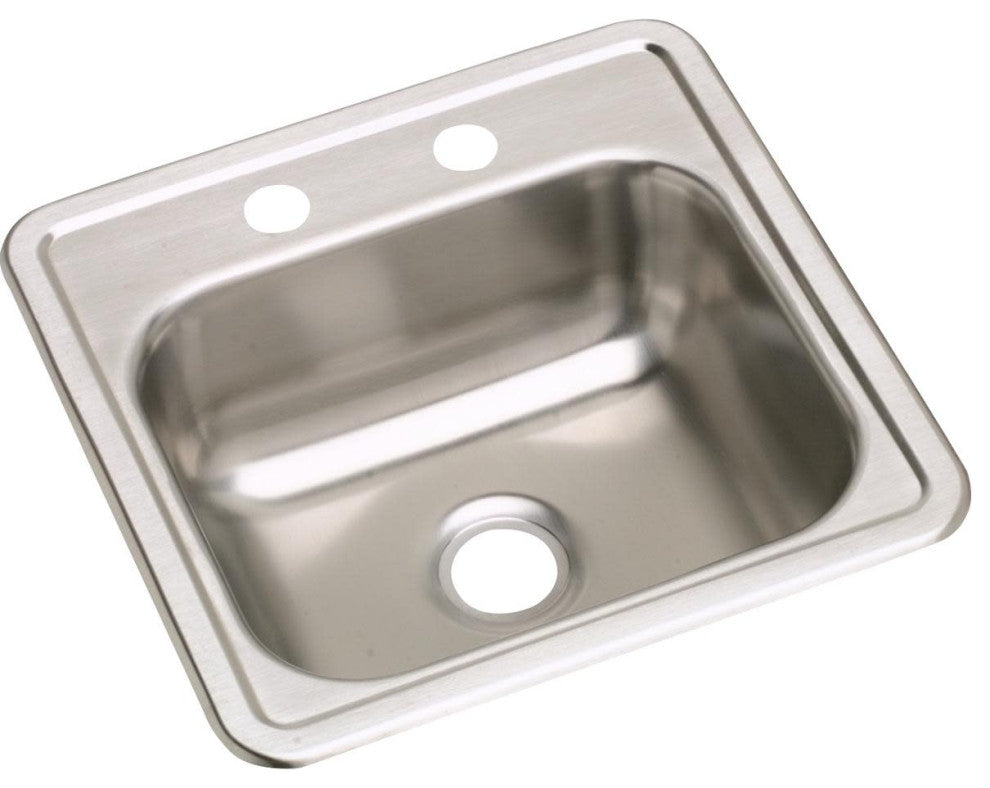 Elkay DW1011515 Dayton 15" Single Basin Drop In Stainless Steel - 2 Faucet