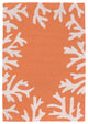 Capri Coral Border Indoor/Outdoor Rug, Coral, 2'x3'