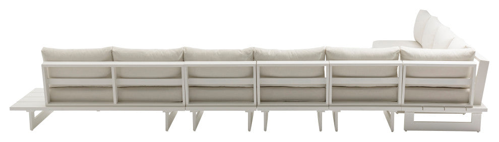 Maldives Cream Water Resistant Fabric Outdoor Patio Modular Sectional