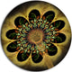 Dark Yellow Flower Rounded Petals, Floral Round Wall Art, 36"