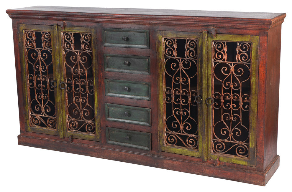 Arvada 4 Carved Doors 5 Drawers Buffet