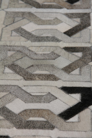 Natural Hide Cowhide Silver/Medium Gray/Ivory Area Rug