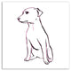 Designs Direct Sitting Pink Pup 30x30 Canvas Wall Art