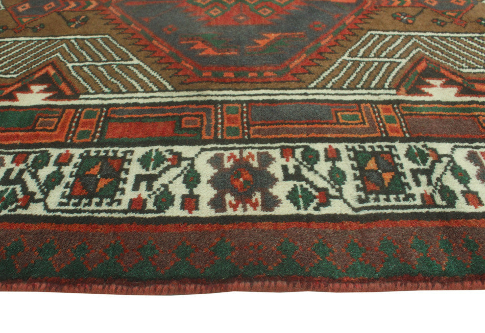 Fine Vintage Distressed Woraz Rust/Ivory Runner, 3'2x11'5