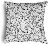 Halloween Outlines Accent Pillow With Removable Insert, White, 16"x16"
