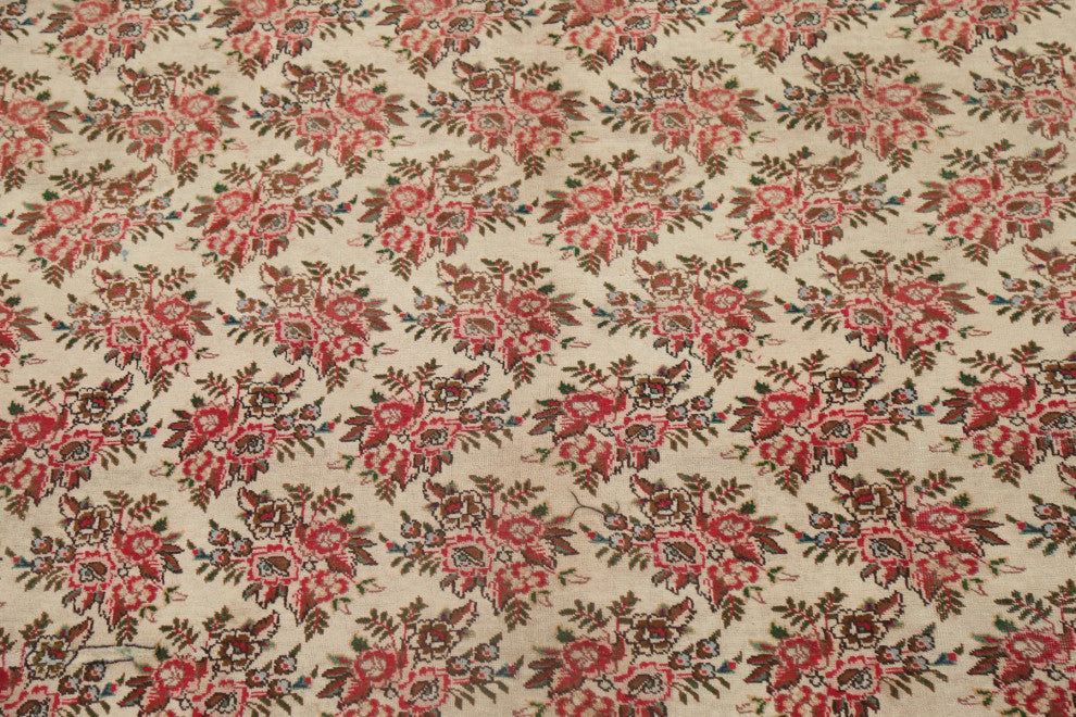 Consigned, Traditional Vintage Oriental Handmade Persian Area Rug, Beige, 10x12