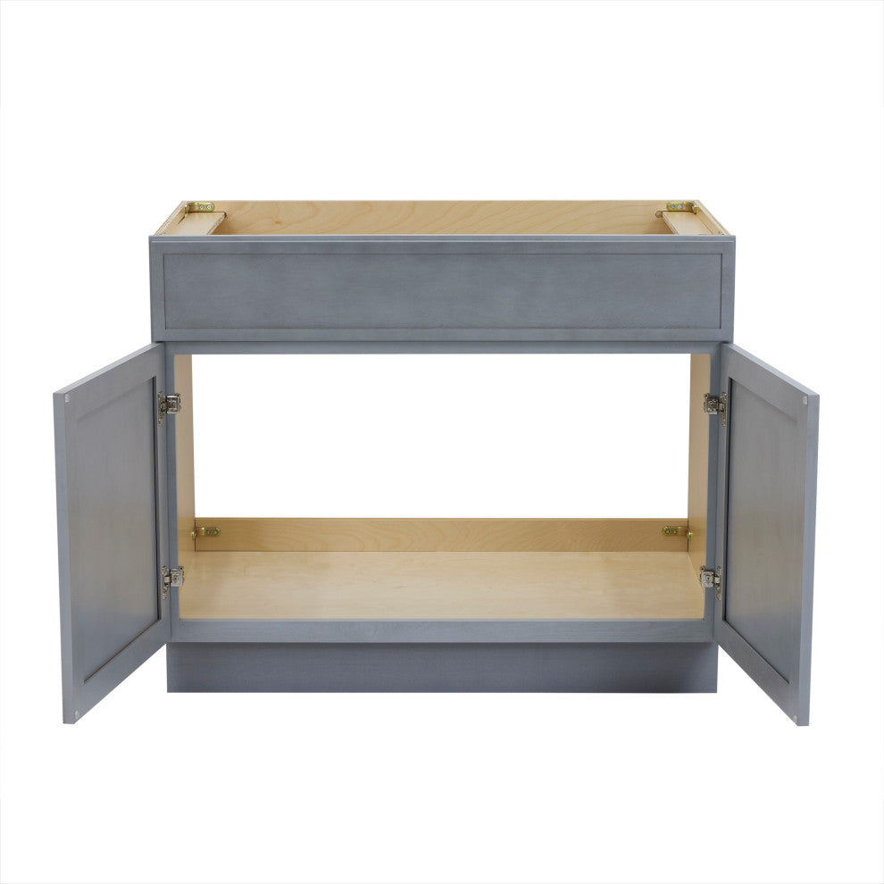 Vanity Art Birch Plywood Single Base Storage Cabinet, Smoky Gray, 39"