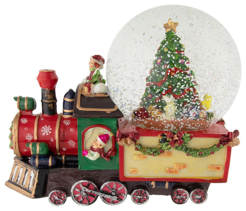 8" Children Christmas Train Musical Snow Globe
