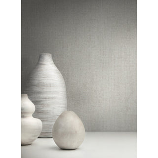 Light Gray Metallic Panama Weave Wallpaper