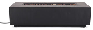 Jasmine Outdoor Iron 50K BTU Rectangular Fire Pit Table, Brushed Black