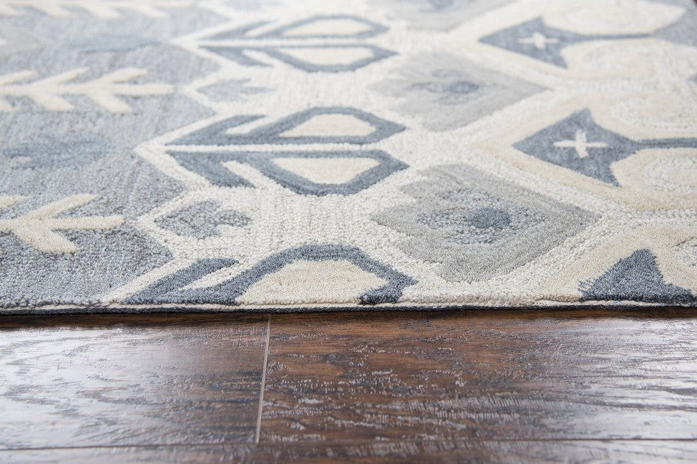 Rizzy Home Resonant RS919A Natural Geometric Area Rug, Rectangular 9'x12'