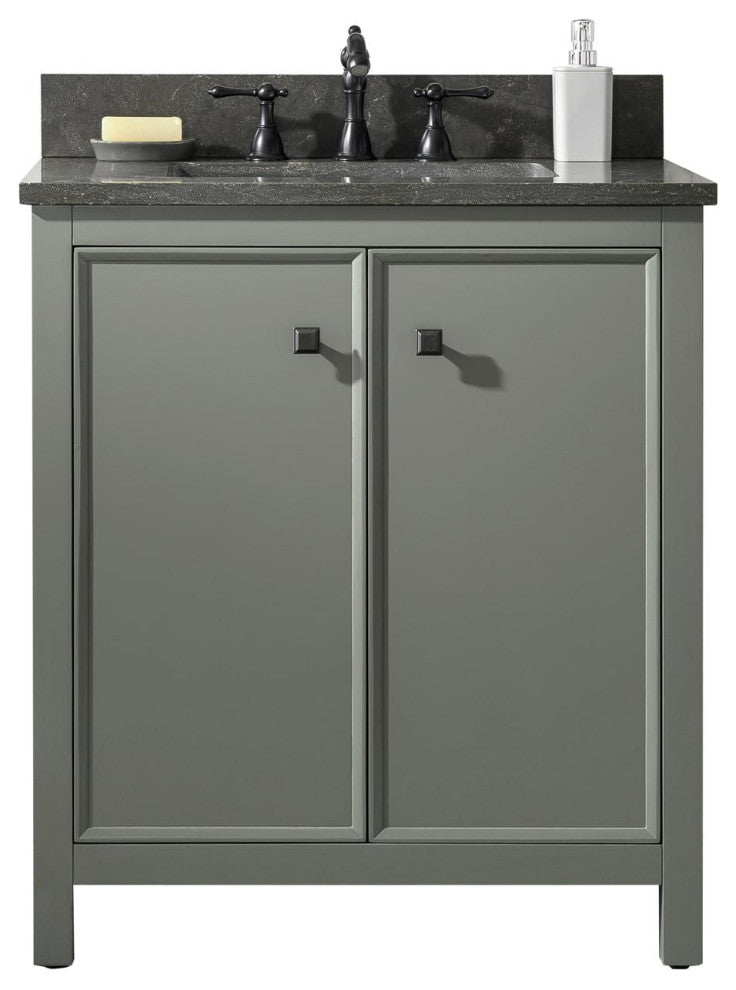 30" Single Sink Vanity Cabinet, Pewter Green