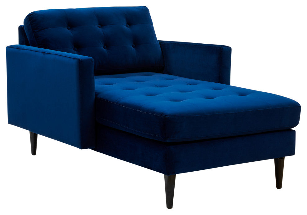 Safavieh Couture Curtis Tufted Chaise, Navy, Navy
