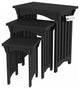 Lavish Home Nesting Tables, 3-Piece Set Mission Style, Black