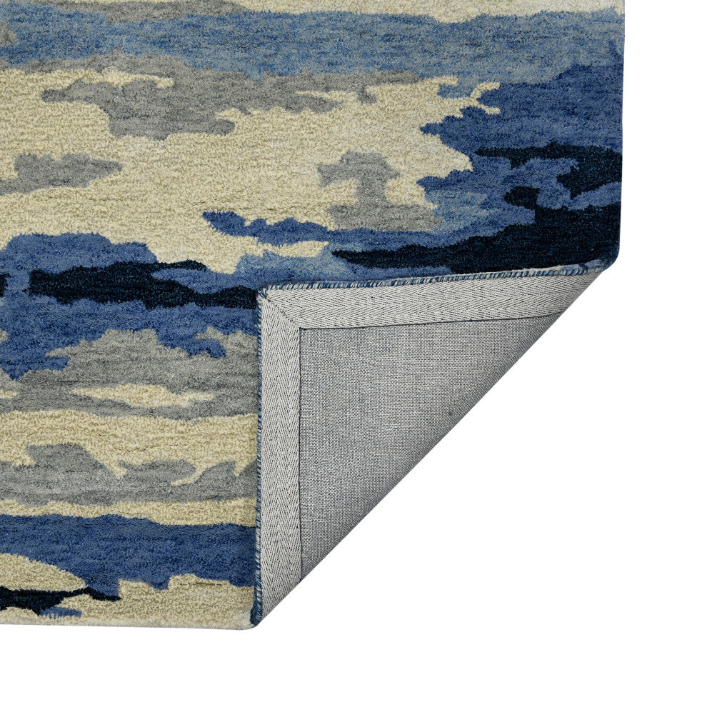 Abstract Gunter Area Rug, Navy, 5' x 8', Abstract