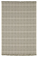 Genoa Geometric Lines Beige/ Black Flatwoven Indoor-Outdoor Area Rug 3'3" x 5'