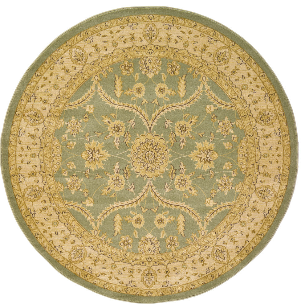 Unique Loom Light Green Edinburgh Tansy 6'x6' Round Rug