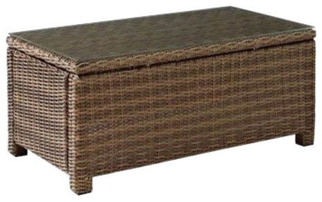 Bradenton Outdoor Wicker Glass Top Table
