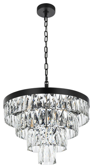Home Living 20" Round Chandelier, Black