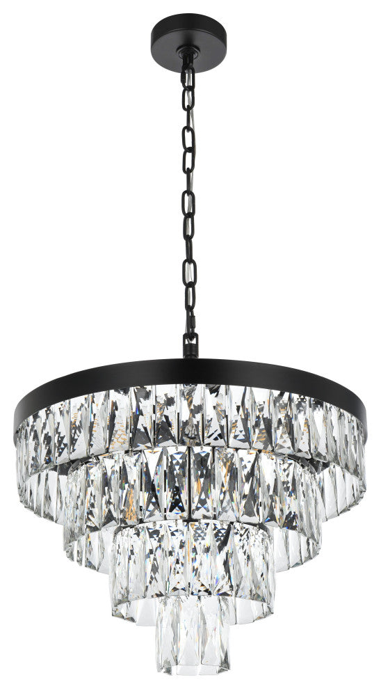 Home Living 20" Round Chandelier, Black