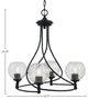 Capri 4-Light Chandelier, Matte Black/Smoke Bubble