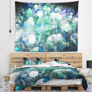 Colorful Molecules Fractal Design Abstract Wall Tapestry, 92"x78"