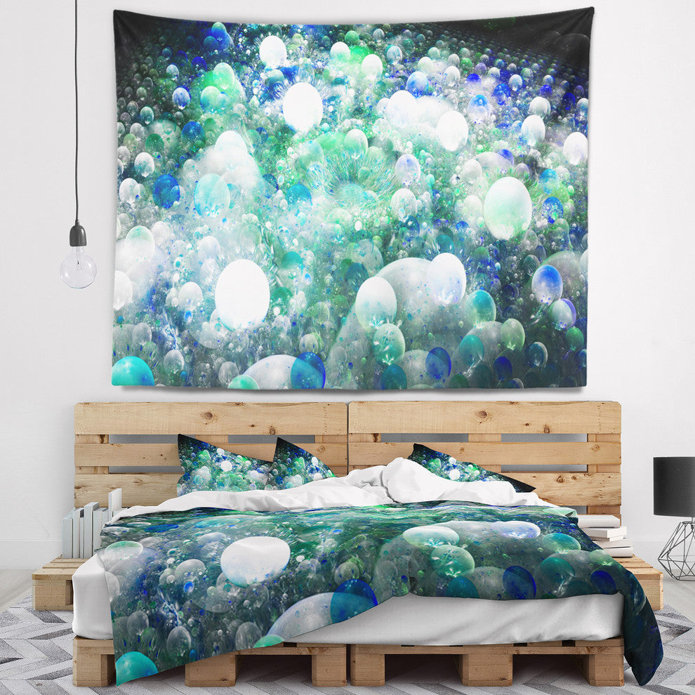 Colorful Molecules Fractal Design Abstract Wall Tapestry, 92"x78"