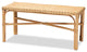 Cacaban Modern Bohemian Natural Brown Rattan Accent Bench