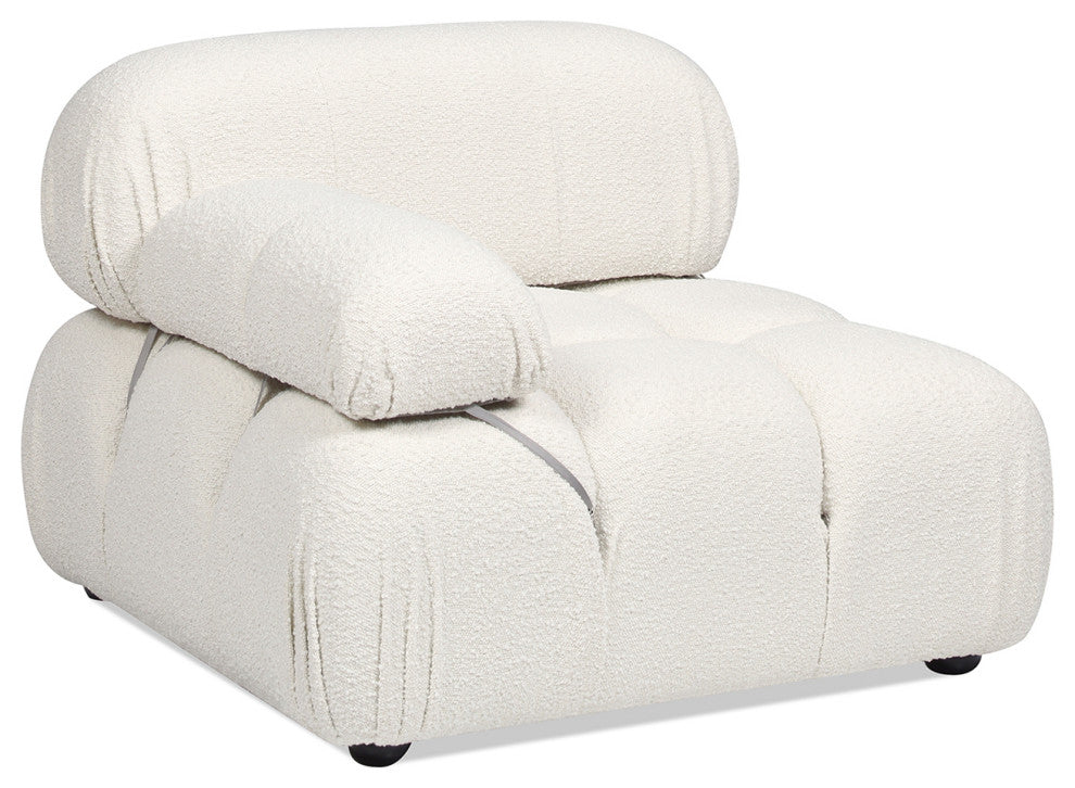 Marcel 36" Modular Arm Chair, Ivory White Boucle
