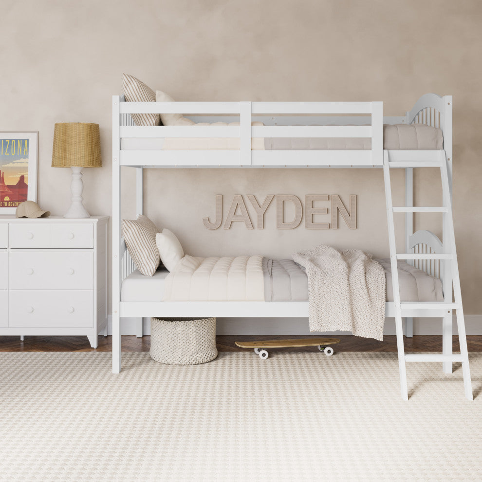 Storkcraft Long Horn Twin-Over-Twin Bunk Bed, White