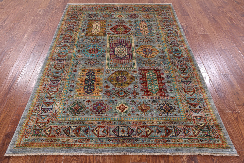 Fine Turkmen Ersari Hand Knotted Wool Rug 5' 10" X 8' 0" - Q12489