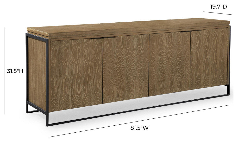 Industrial Buffet, Elm Wood Cabinet, Mid Century Modern Buffet, Wooden Sideboard