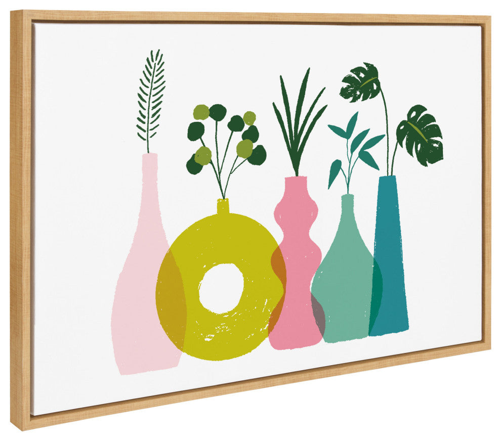 Sylvie Plant Play Framed Canvas by Duchess Plum, Natural 23x33