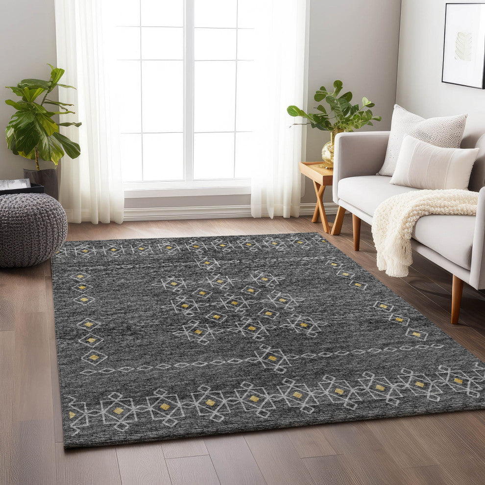 Addison Premium Washable Mayfield AMF109 Gray 10'' x 14'' Rug