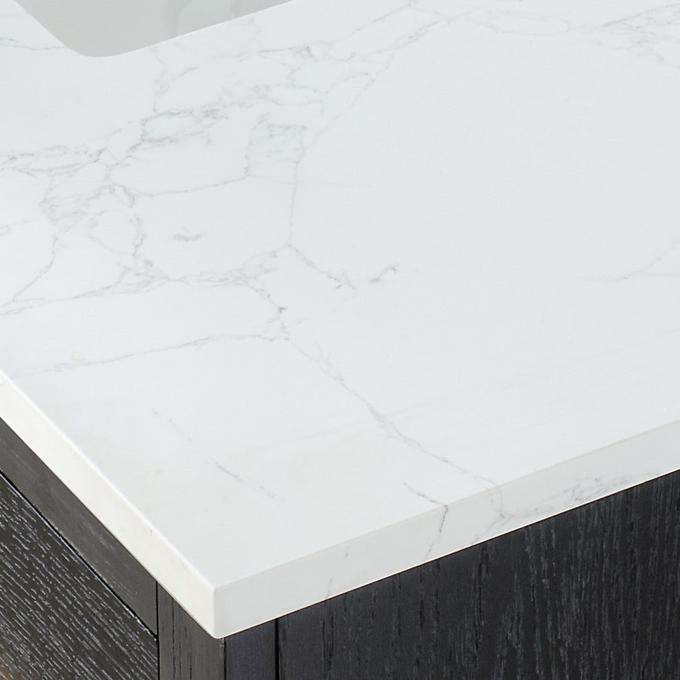 Altair Gazsi Black Oak Bathroom Vanity Set, 42", With Mirror