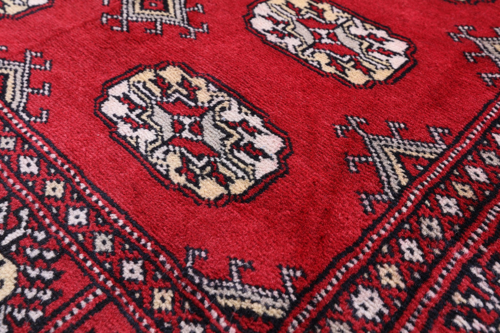 3' 1" X 5' 1" Hand Knotted Signed Silky Bokhara Wool Rug - Q13762