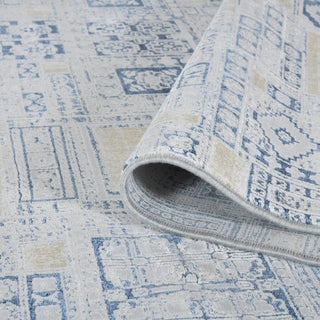 Haleena Inca Navy/Gold Polyester Blend Area Rug, 2'x3'