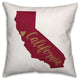 Red and Tan California Pride 16x16 Spun Poly Pillow